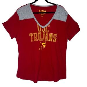 USC Trojans Shirt Womens Red V-Neck - University Of Southern California Size XXL